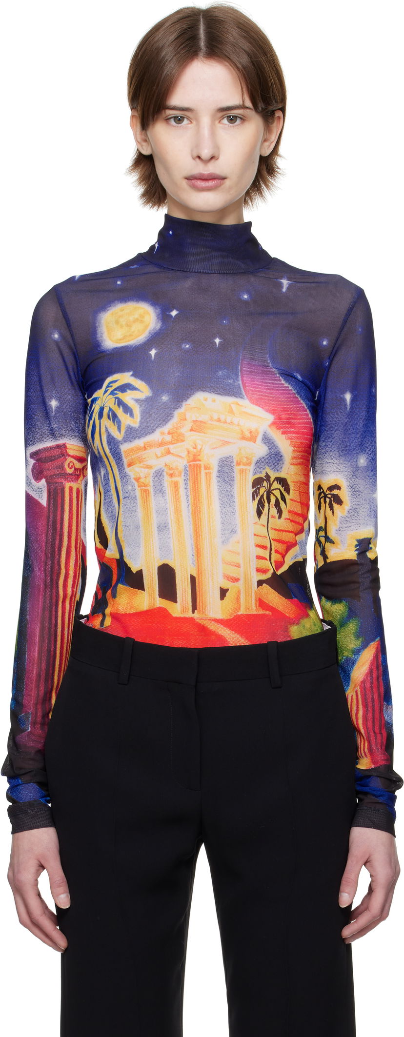 Cветр Casablanca Casablanca Midnight Acropolis Mesh Turtleneck Top Різнокольоровий | WPS25-JTP-028-01