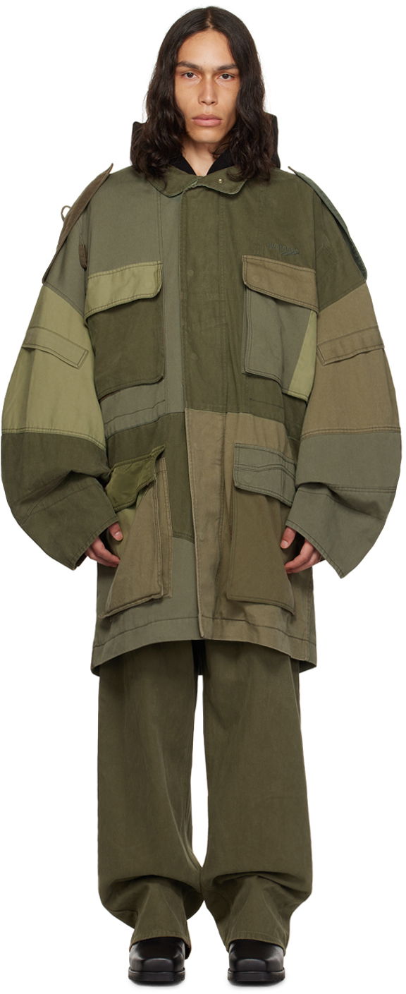 Парка We11done Paneled Jacket Зелений | WD-JP3-23-149-U-KK