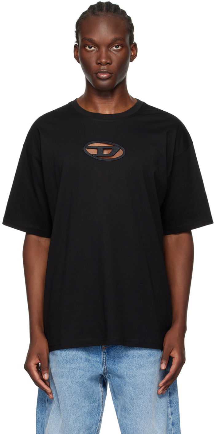 Футболка Diesel Black Logo T-Shirt чорний | A15180-0NIAX-9XX