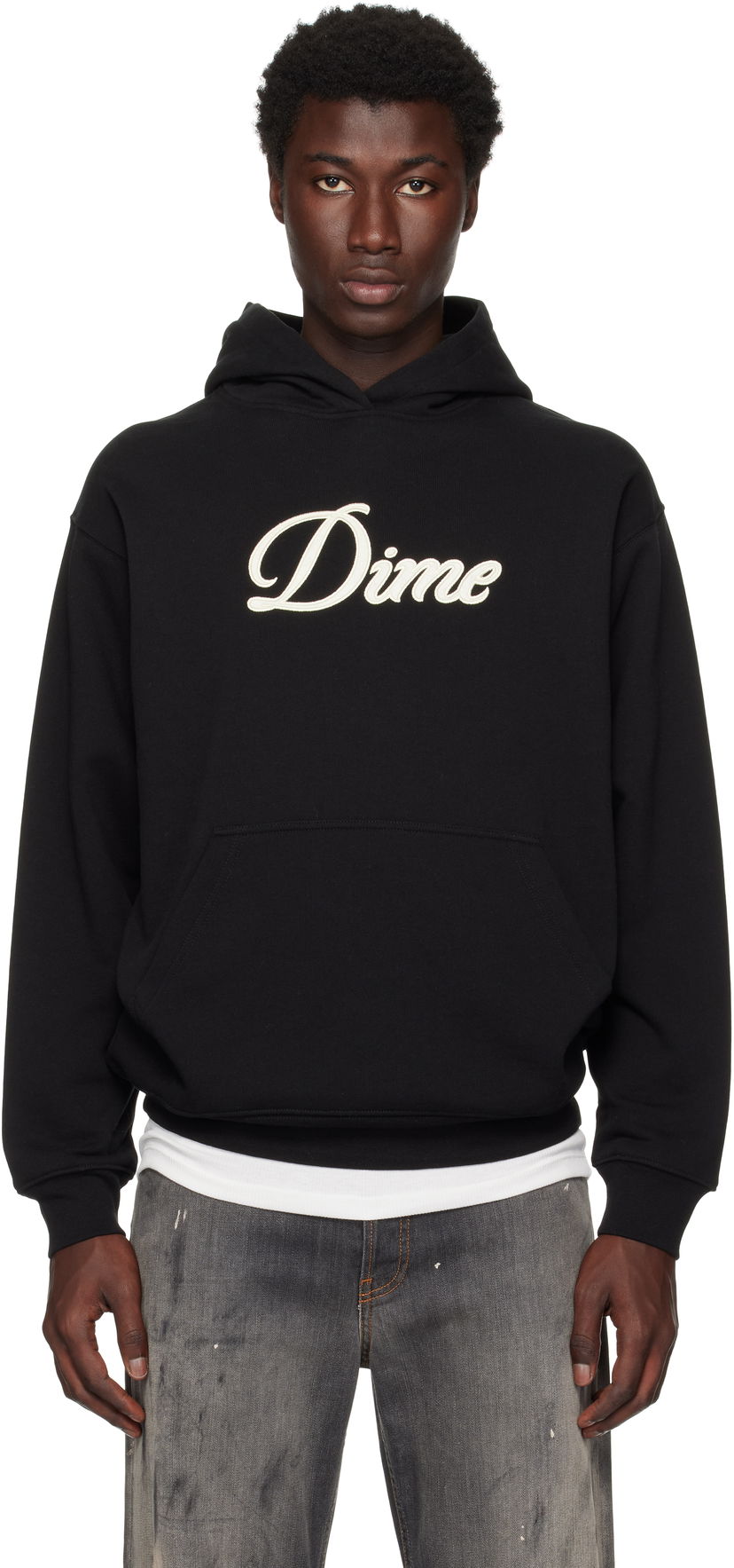 Світшоти Dime Cursive Hoodie чорний | DIMESU2543BLK