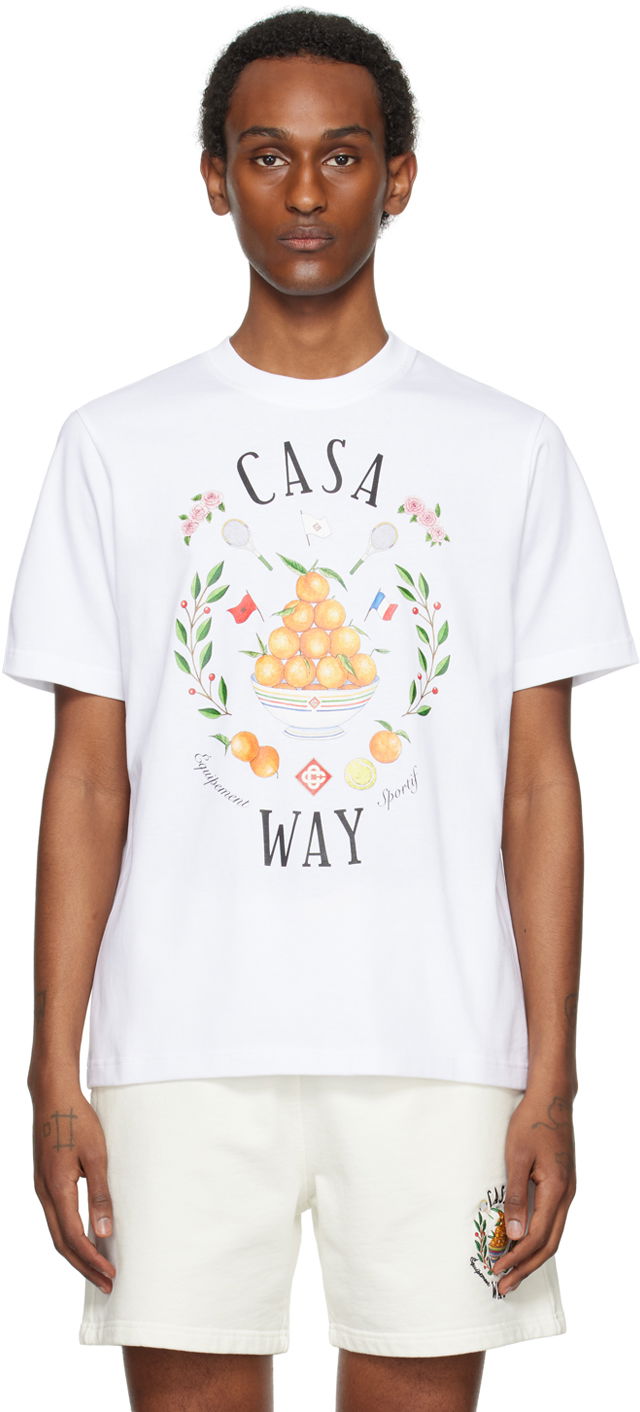 Футболка Casablanca SSENSE x 'Casa Way' T-Shirt білий | MPS24-JTS-001-16