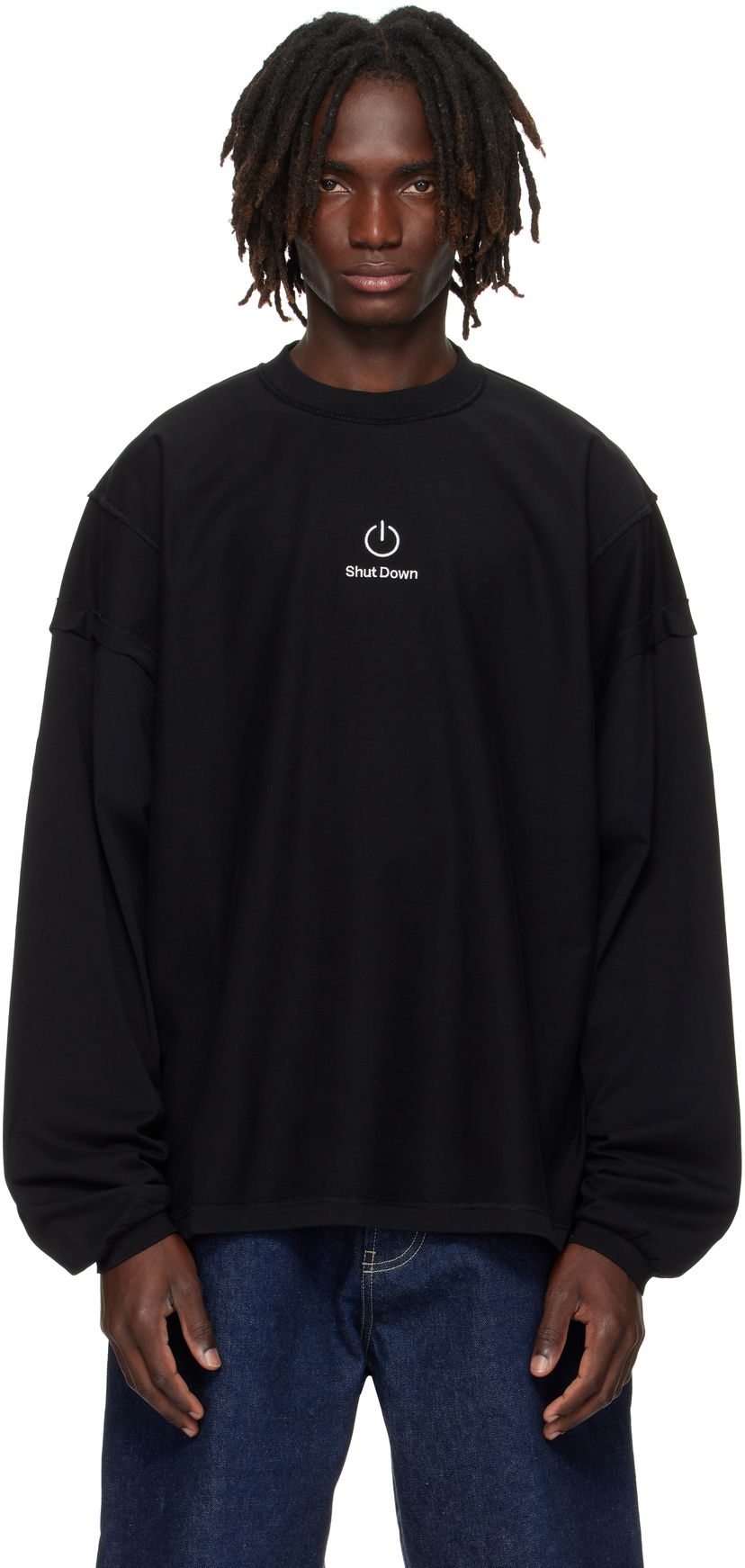Світшоти VETEMENTS VETEMENTS 'Shut Down' Embroidered Longsleeve Sweatshirt чорний | UH76LS790B