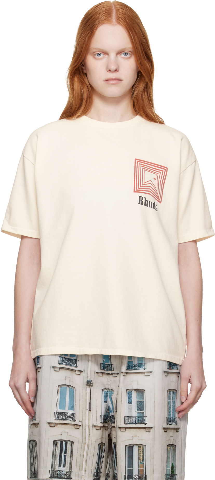 Футболка Rhude Rhude Chevron Logo Repeat T-Shirt білий | RHPF25TT03012