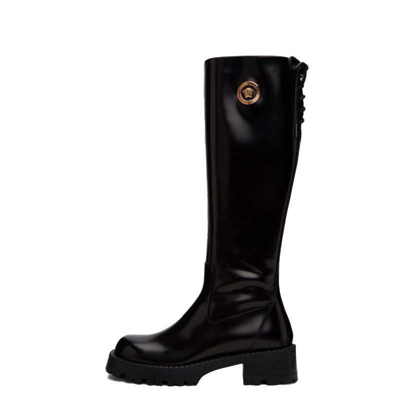 Кросівки та взуття Versace Vagabond Knee High Leather Boots чорний | 1012490_1A08773