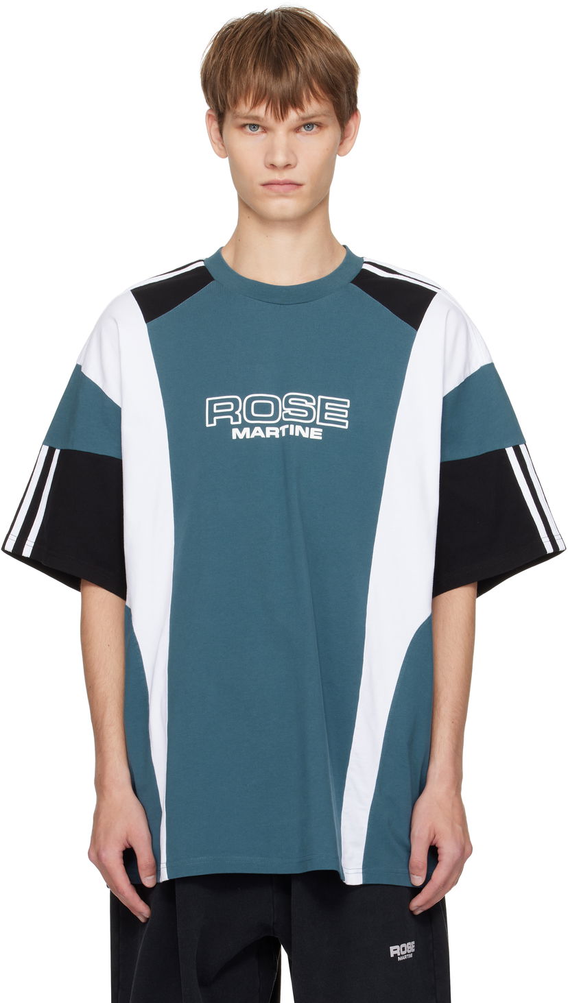 Футболка Martine Rose Martine Rose Oversized Panelled T-Shirt Бірюзовий | 630JE01529D