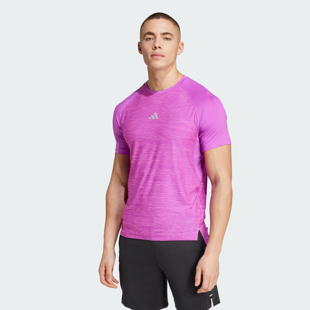 Футболка adidas Performance Gym+ Training 3-Stripes Фіолетовий | IW5892, 0