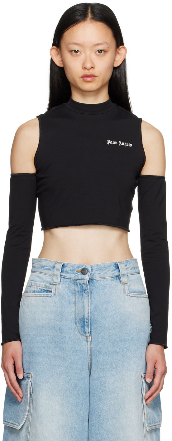 Футболка Palm Angels Black Cutout Long Sleeve білий | PWAB029F23FAB0011003