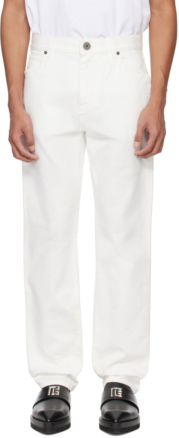 Джинси Balmain Straight-Leg Jeans білий | CH1MI070DB69