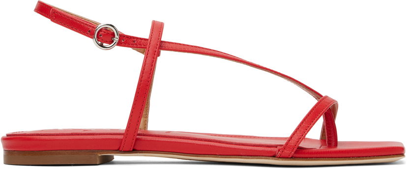Аксесуари Aeyde Aeyde Ella Leather Toe-Post Sandals Червоний | A11-FS-BRNS08FL21-SS25-406-007