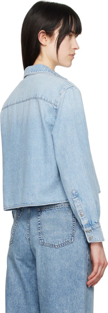 Сорочка rag & bone Rag & Bone Featherweight Cropped Maxine Denim Shirt Синій | WDD25S1446UFGR, 2