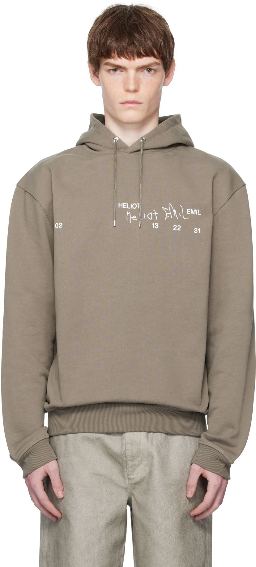 Світшоти HELIOT EMIL Heliot Emil Fulgens Hoodie Сірий | PREAW25_M_08_081_DST19