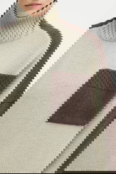 Cветр JW Anderson JW Anderson Two Tone Patch Pocket Turtleneck Sweater Різнокольоровий | KW1402.YN0367, 3