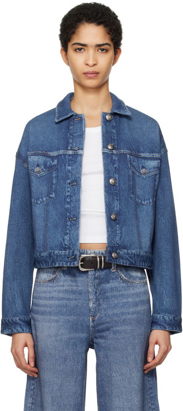 Куртка rag & bone Rag & Bone Miramar Fleece Trucker Jacket Синій | WCW24H40038203, 0