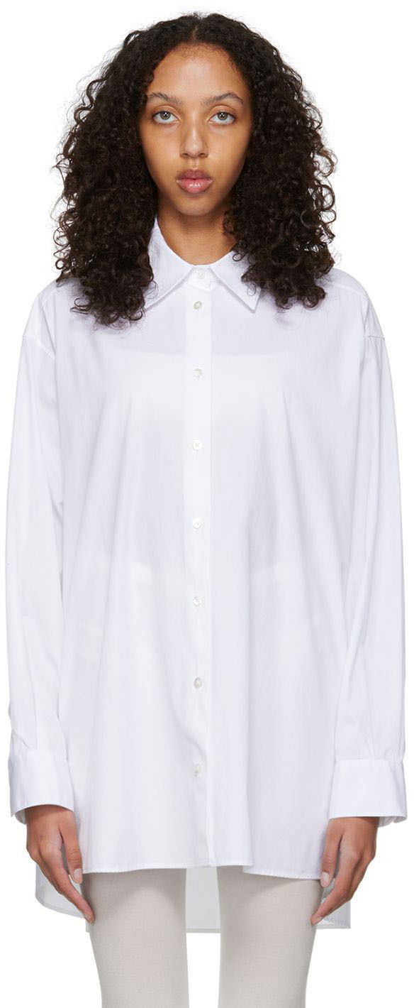 Сорочка The Row Luka Oversized Cotton Poplin Shirt білий | 5648-W2043
