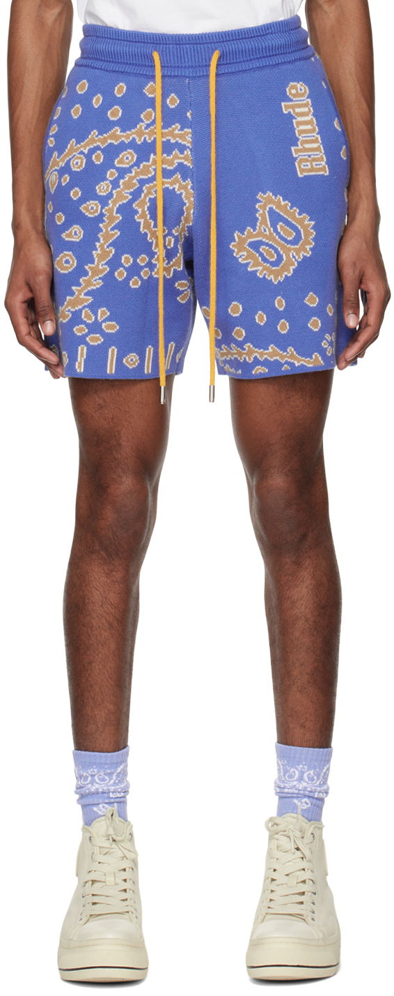 Шорти Rhude Knit Bandana Lounge Shorts Синій | RHPS23SH02822190