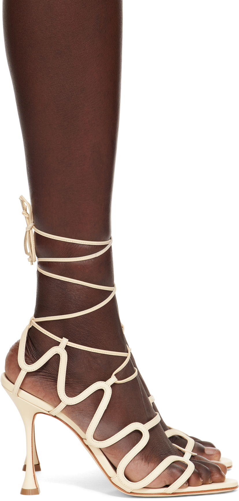 Аксесуари Manolo Blahnik Manolo Blahnik Fawda Heeled Sandals бежевий | 125-2839