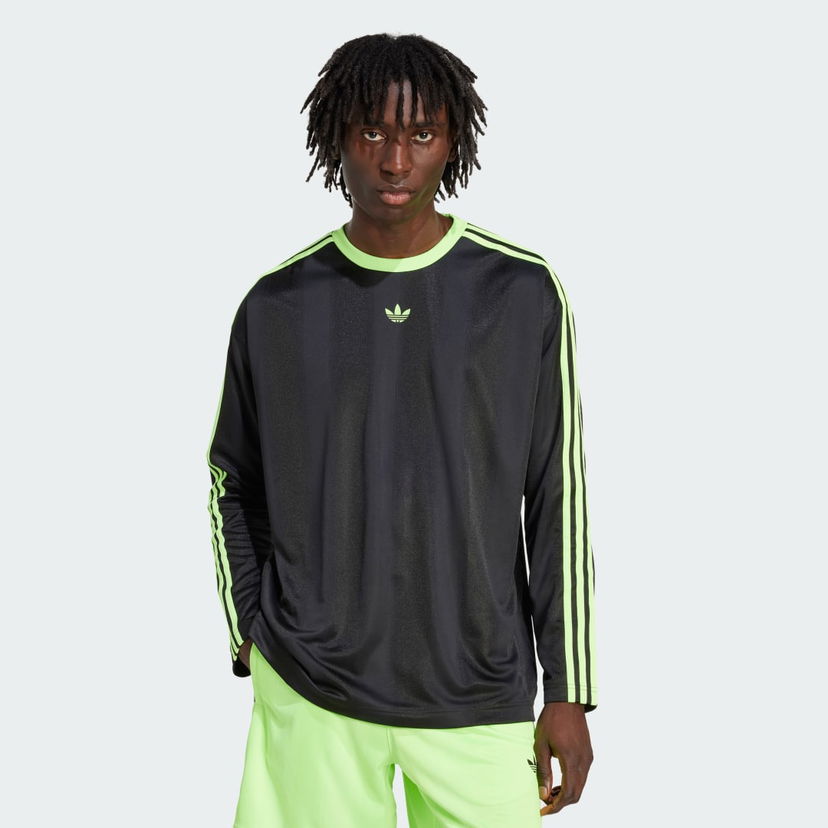 Футболка adidas Performance Adicolor Jacquard Long Sleeve Jersey чорний | JX1518