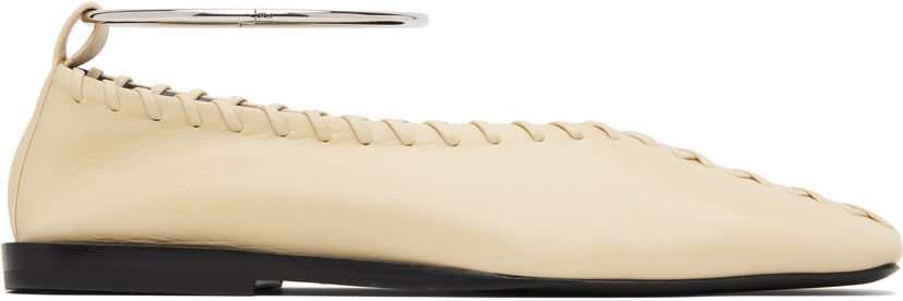 Кросівки та взуття Jil Sander Jil Sander Ring Ballerina Flats бежевий | J15WZ0009_P4864