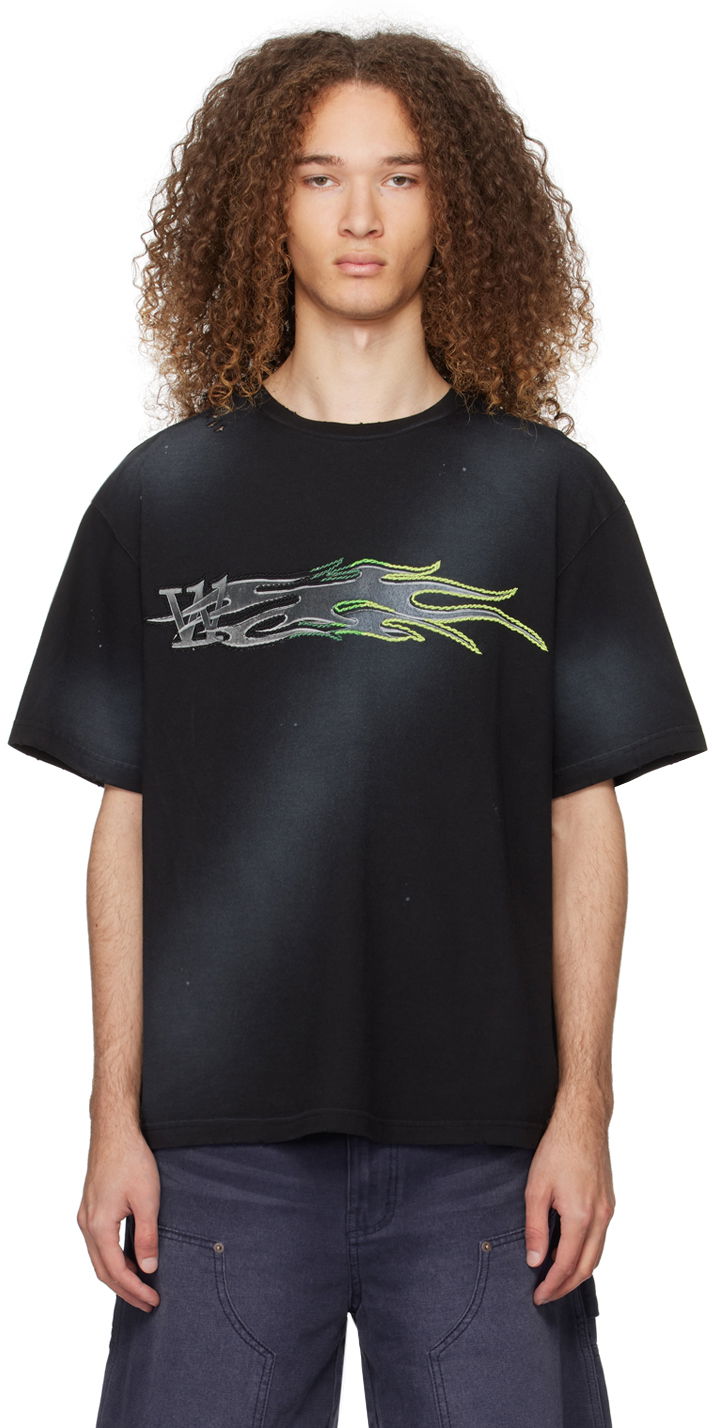 Футболка We11done We11done Men's Graphic Print  T-Shirt чорний | WD-TT0-24-751-U-BK