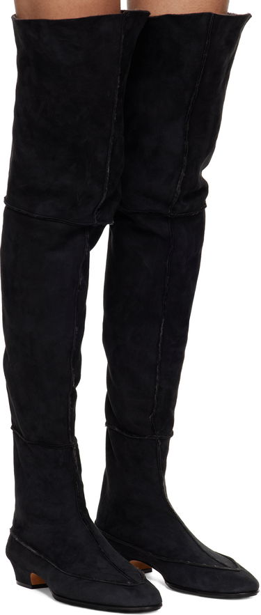 Кросівки та взуття The Row Suede Over-The-Knee Boots чорний | F1530-SH01, 3