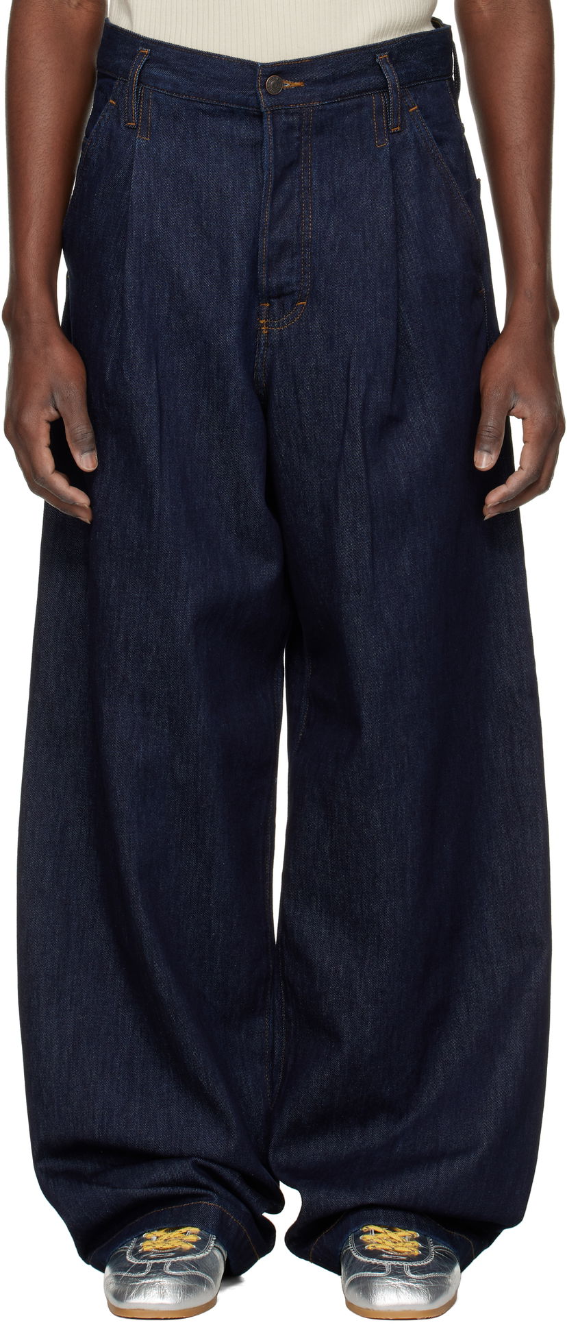 Джинси Dries Van Noten Dries Van Noten Pleated Jeans Синій | 251-020923-1552