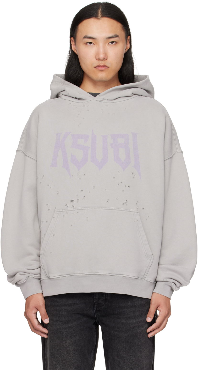 Світшоти Ksubi Blasted Hoodie Сірий | MFA25FL005