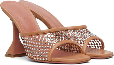 Догляд за взуттям Amina Muaddi Amina Muaddi Lupita Crystal Net Heeled Sandals бежевий | LUPITA CRYSTAL NET SLIPPER 95, 3