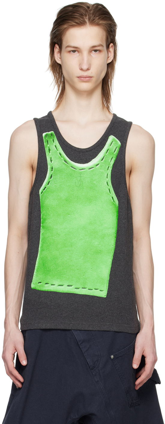 Безрукавка JW Anderson Gray Trompe L'Oeil Tank Top Зелений | JO0213-PG1552