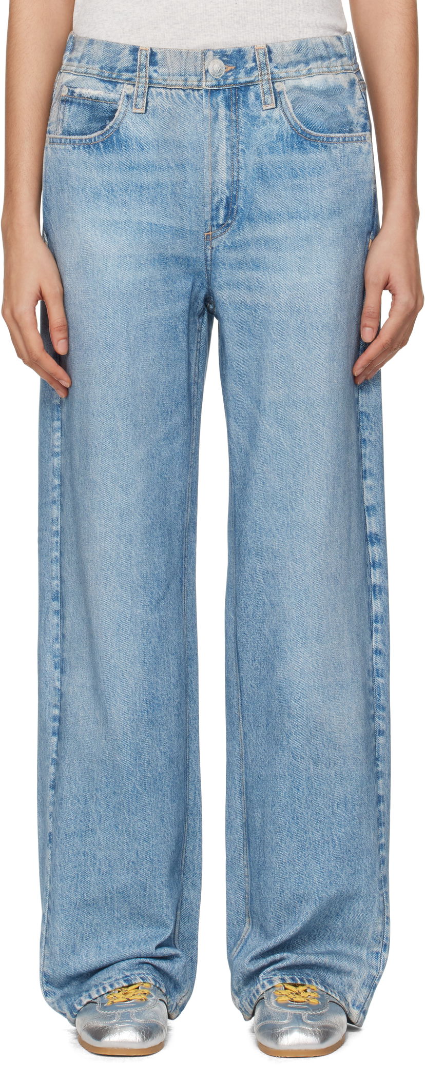 Джинси rag & bone Miramar Terry Wide-Leg Lounge Pants Синій | WCW24F70028202