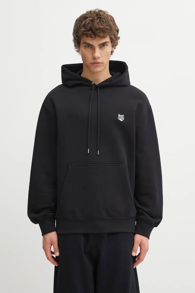 Світшоти MAISON KITSUNÉ Fox Head Comfort Plain Hoodie чорний | PM00703KM0341