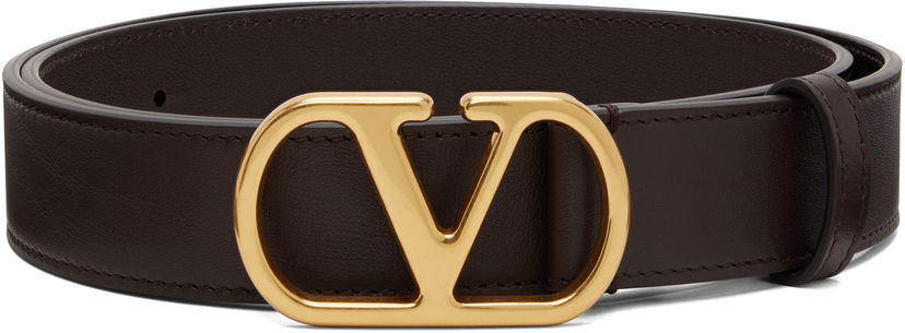 Ремені Valentino Valentino Garavani VLogo Signature Calfskin Belt Коричневий | 7Y2T0SM3IYR