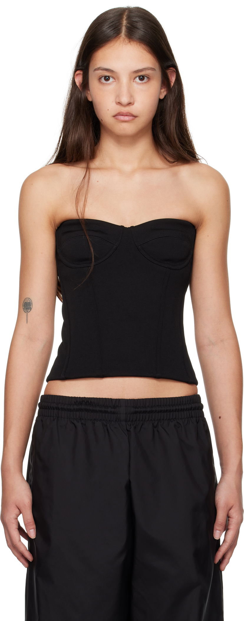 Безрукавка WARDROBE.NYC WARDROBE.NYC Semi Matte Bustier Tank Top чорний | W1101F24MJ