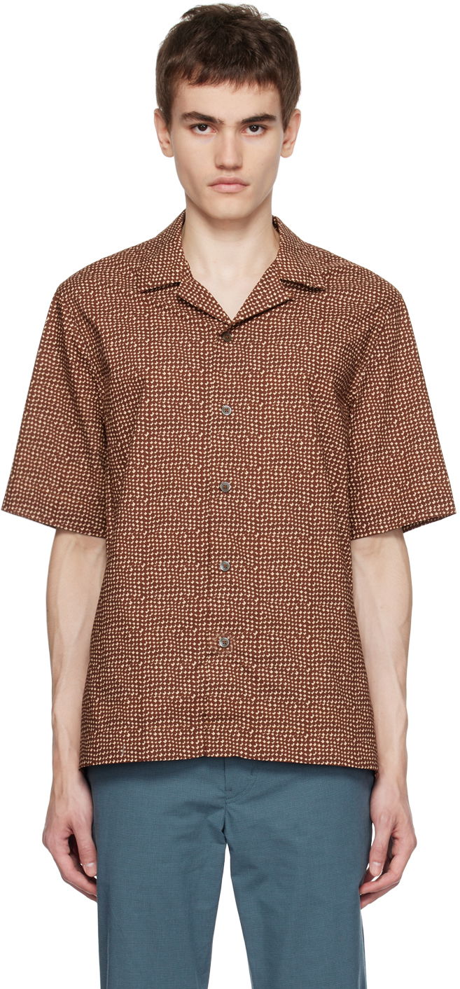 Сорочка Paul Smith Paul Smith Mini Tile Short Sleeve Button-Up Shirt Коричневий | M1R-905U-L02054