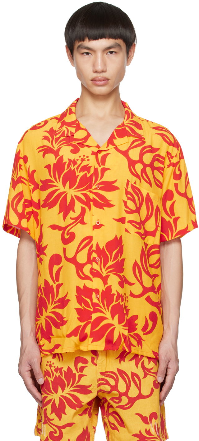 Сорочка ERL ERL Floral-Print Shirt Жовтий | ERL06B003