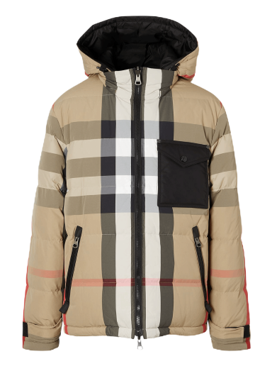 Пуховик Burberry Reversible Check Puffer Jacket бежевий | 8033115