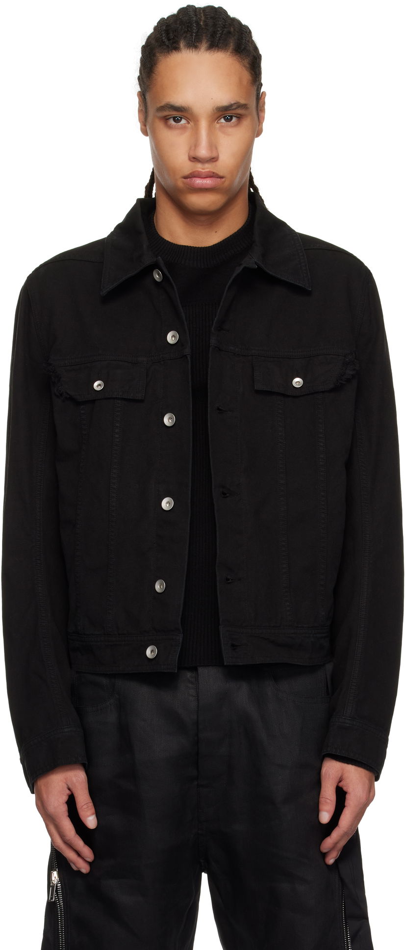 Куртка Rick Owens Rick Owens DRKSHDW Hollywood Trucker Denim Jacket чорний | DU01E3751 CVS