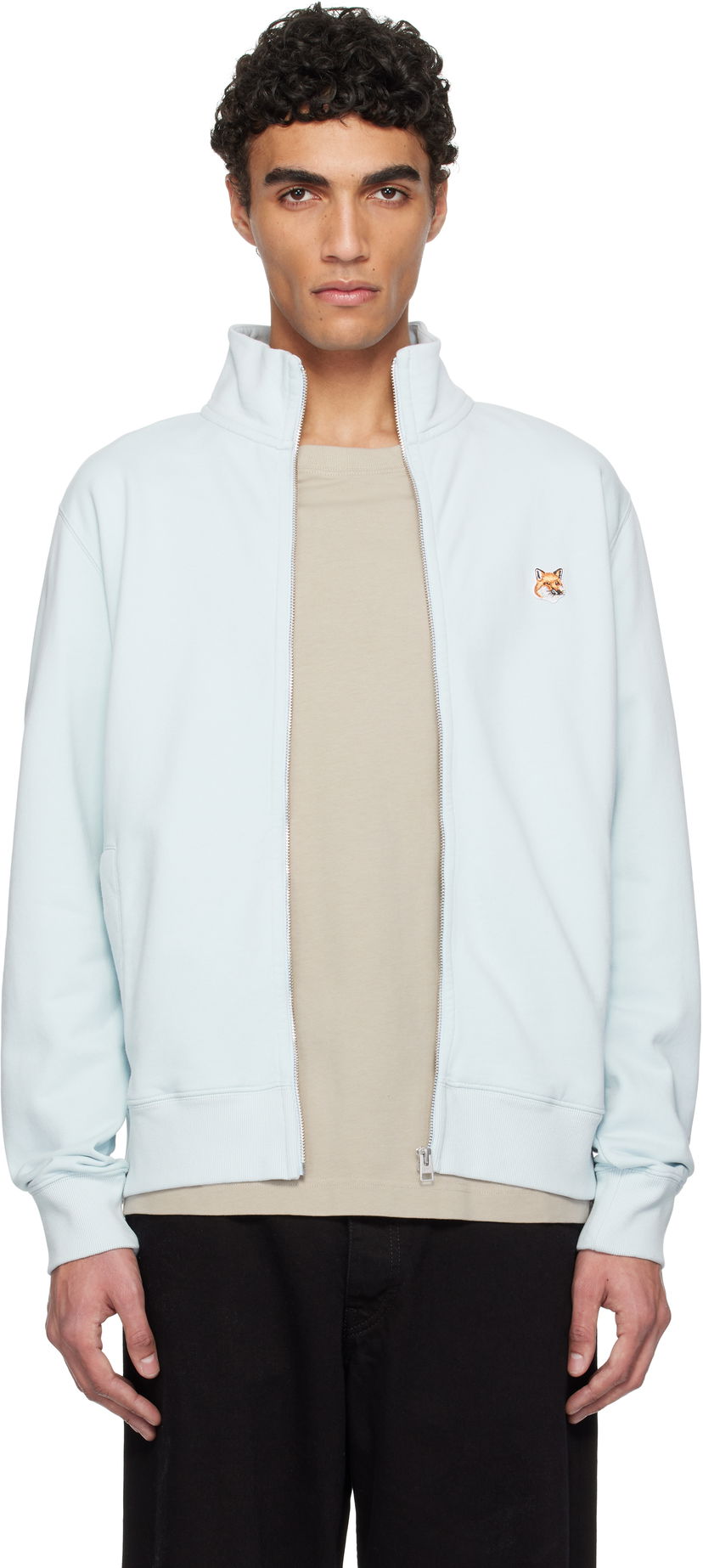 Світшоти MAISON KITSUNÉ Maison Kitsuné Fox Head Patch Full-Zip Sweatshirt Синій | OM02134KM0001