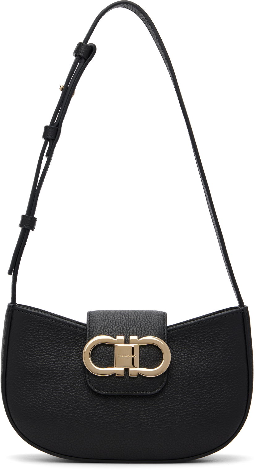 Сумочка FERRAGAMO Salvatore Ferragamo Double Gancini Mini Bag чорний | 785940
