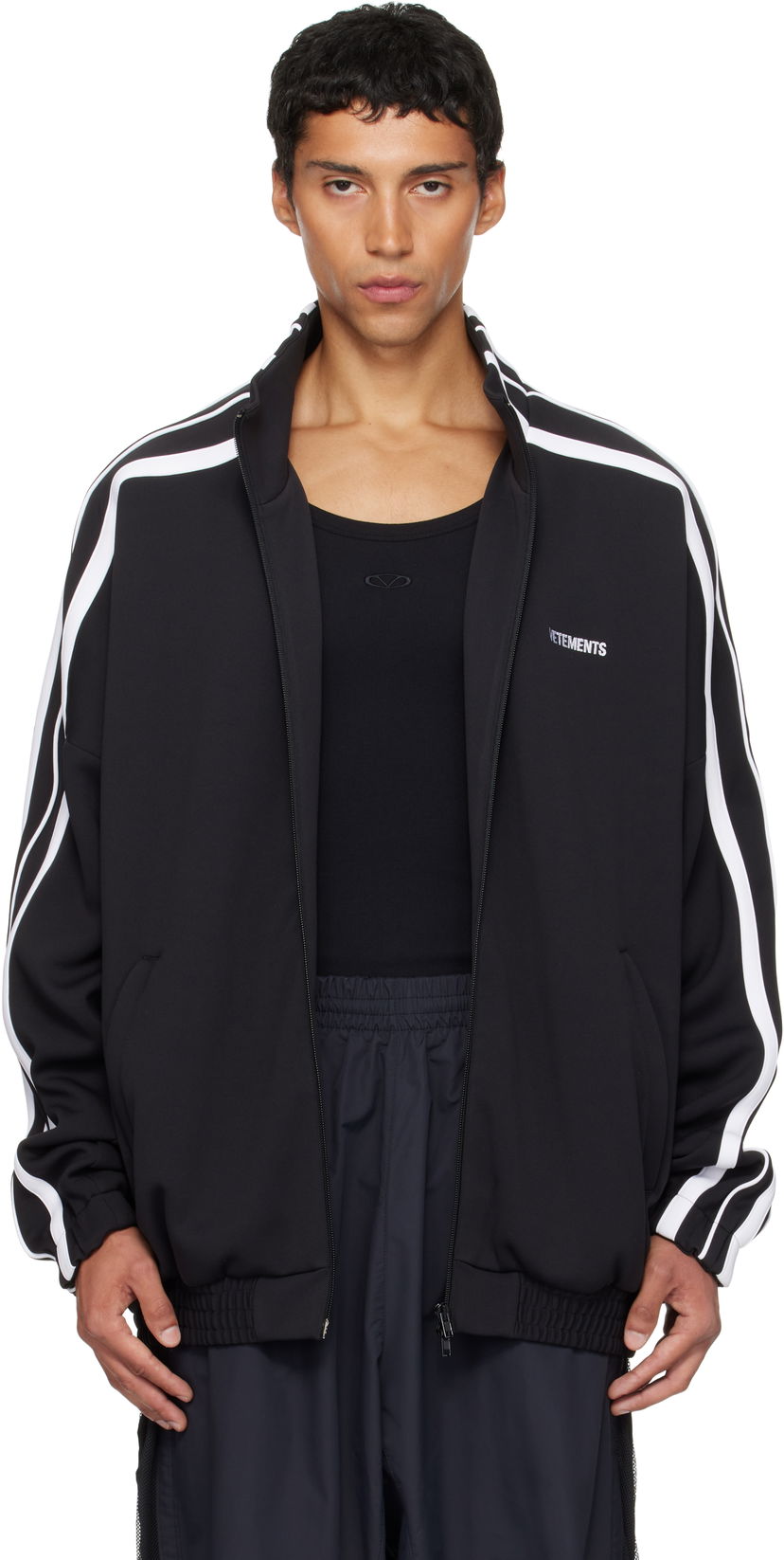 Куртка VETEMENTS VETEMENTS Gym Track Jacket чорний | UH76GJ300B