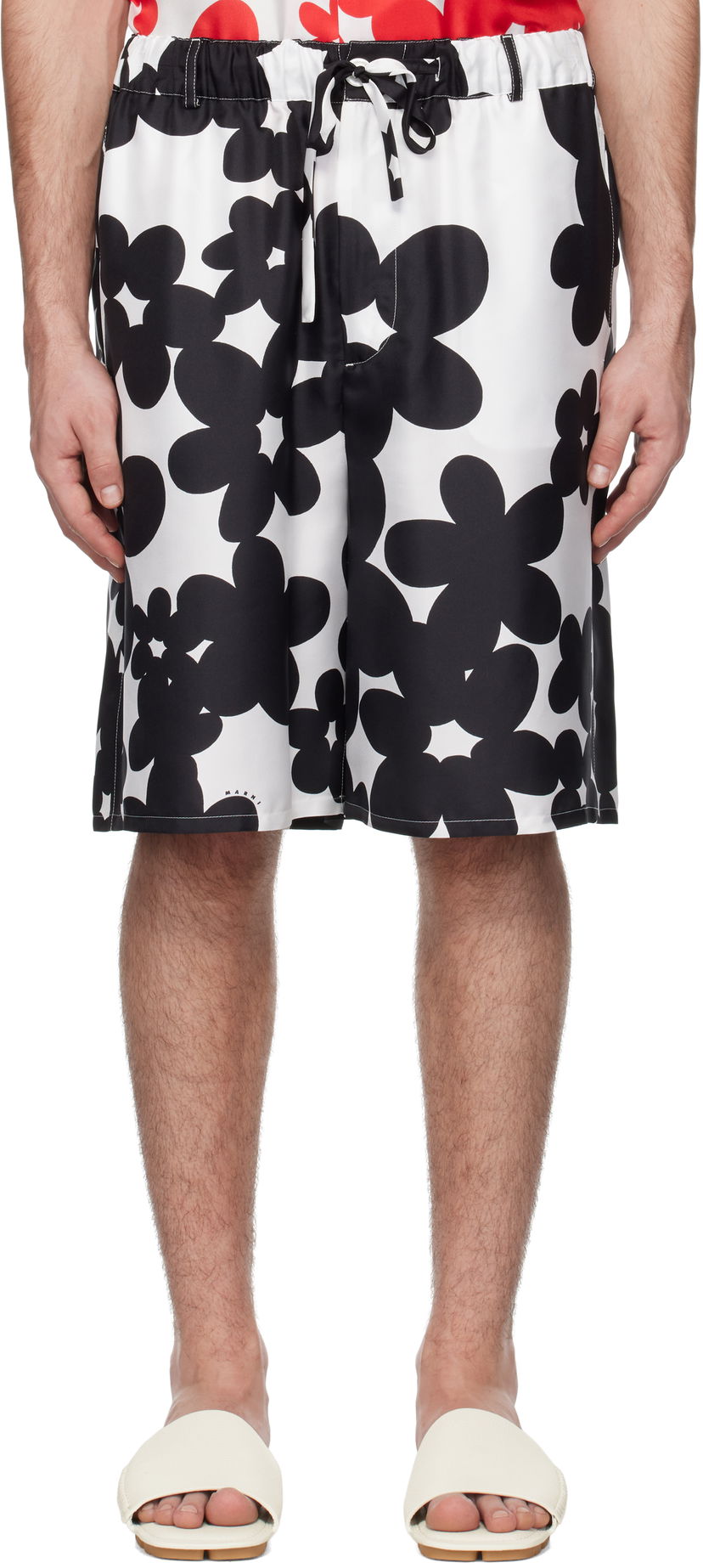 Шорти Marni Marni Dillies Print Silk Bermuda Shorts білий | PUMU0291A1 UTSG26