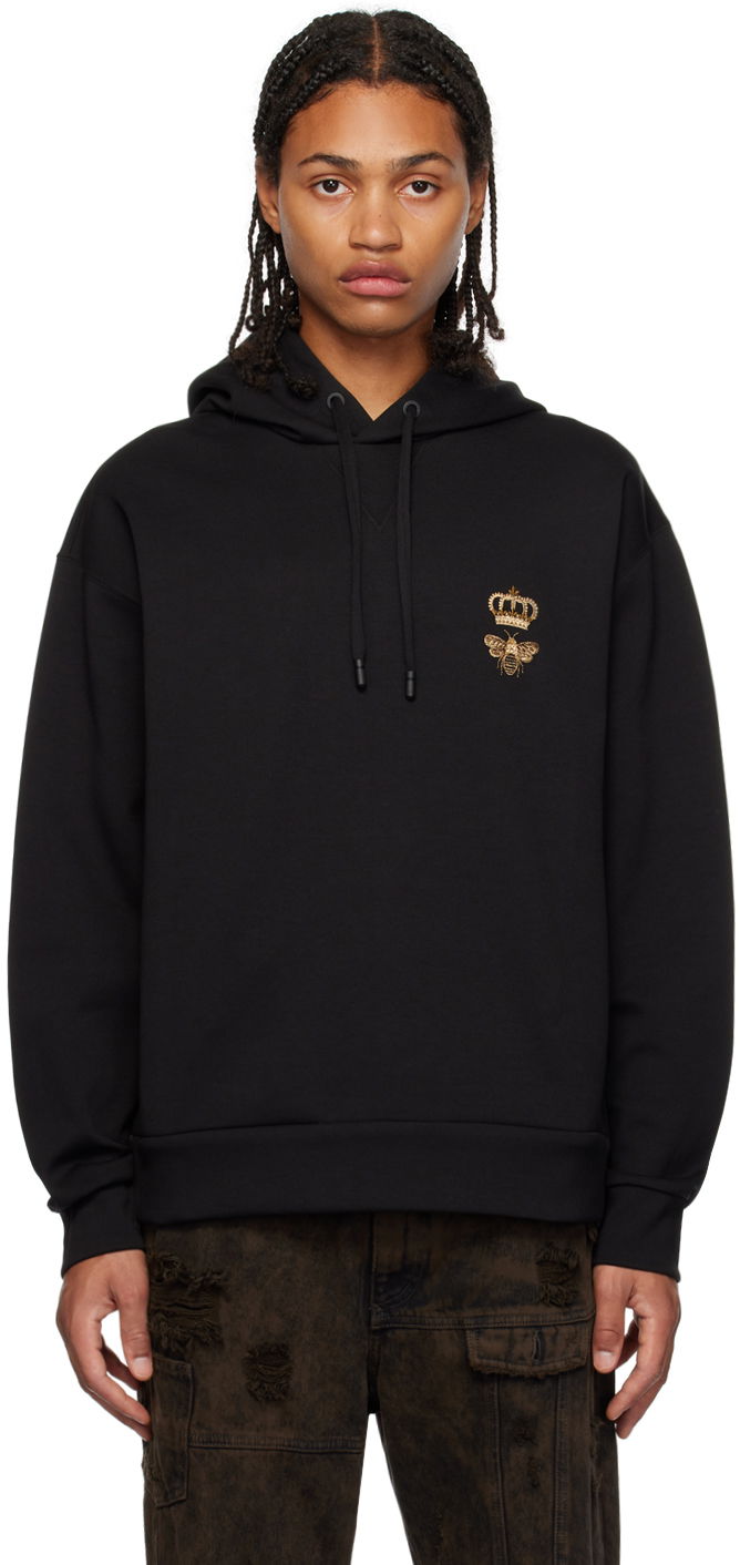 Світшоти Dolce & Gabbana Black Embroidered Hoodie чорний | G9ACJZHU7H9