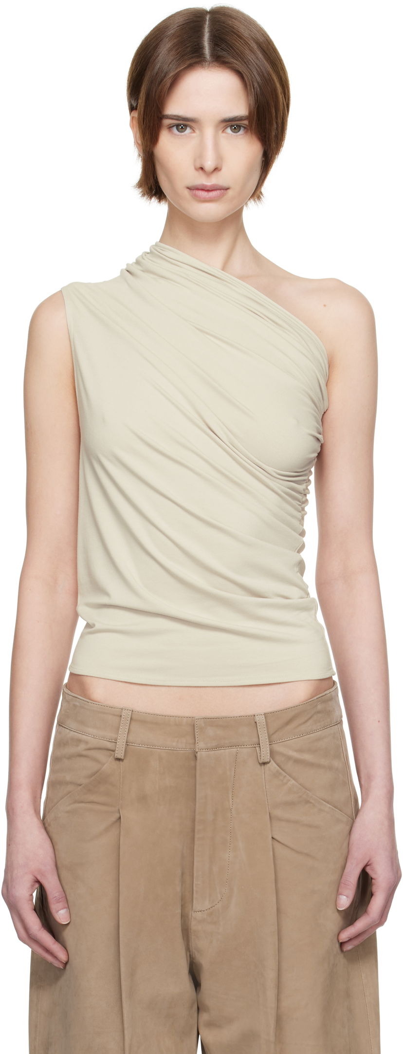 Безрукавка Entire Studios Entire Studios Pillar One-Shoulder Top бежевий | ES2515ST