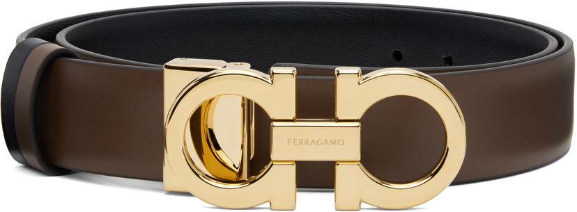Ремені FERRAGAMO Ferragamo Gancini Reversible Belt Коричневий | 764024