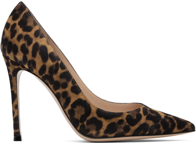 Кросівки та взуття Gianvito Rossi Suede Leopard Print Pumps Коричневий | G28470-15RIC-CMD
