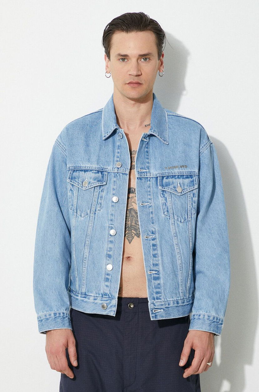 Куртка BAPE A Bathing Ape Metal Logo Pin Oversize Denim Jacket Синій | 1J80140056