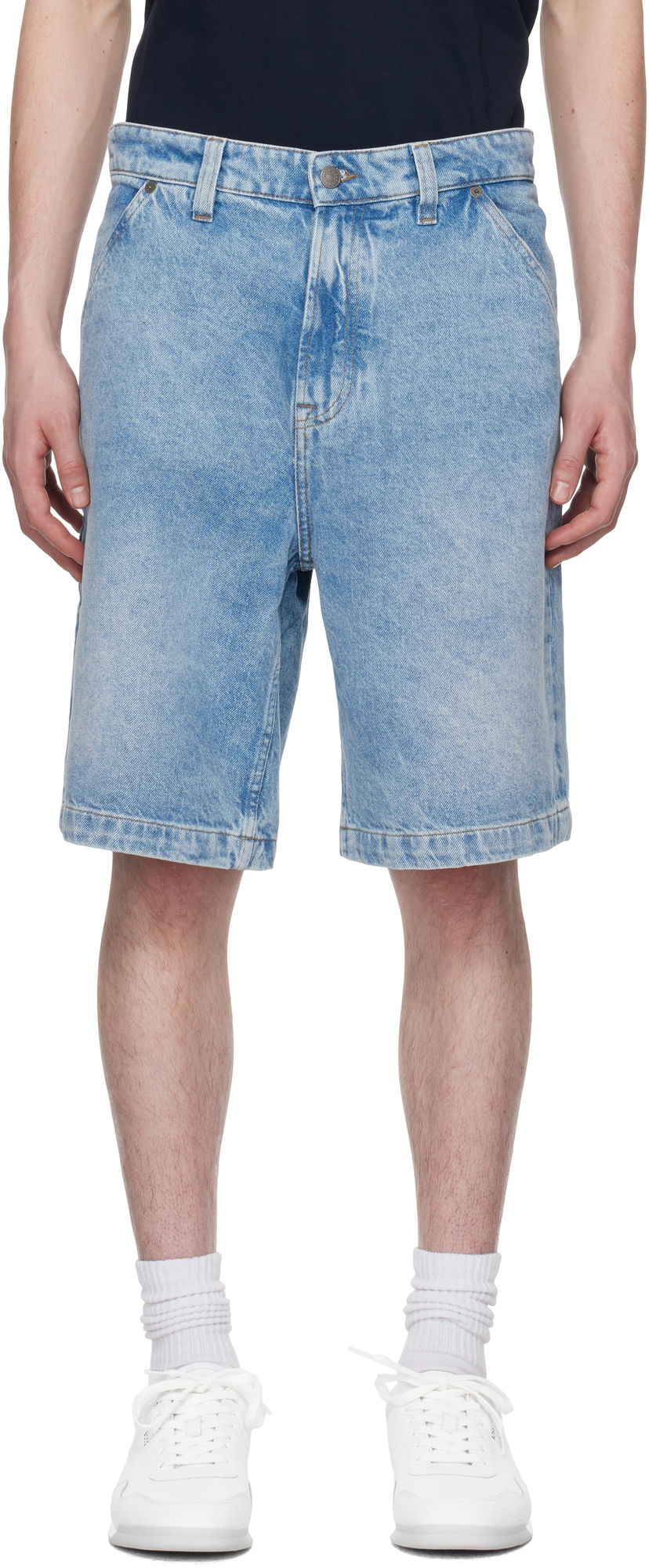 Шорти BOSS Faded Denim Shorts Синій | 50537843
