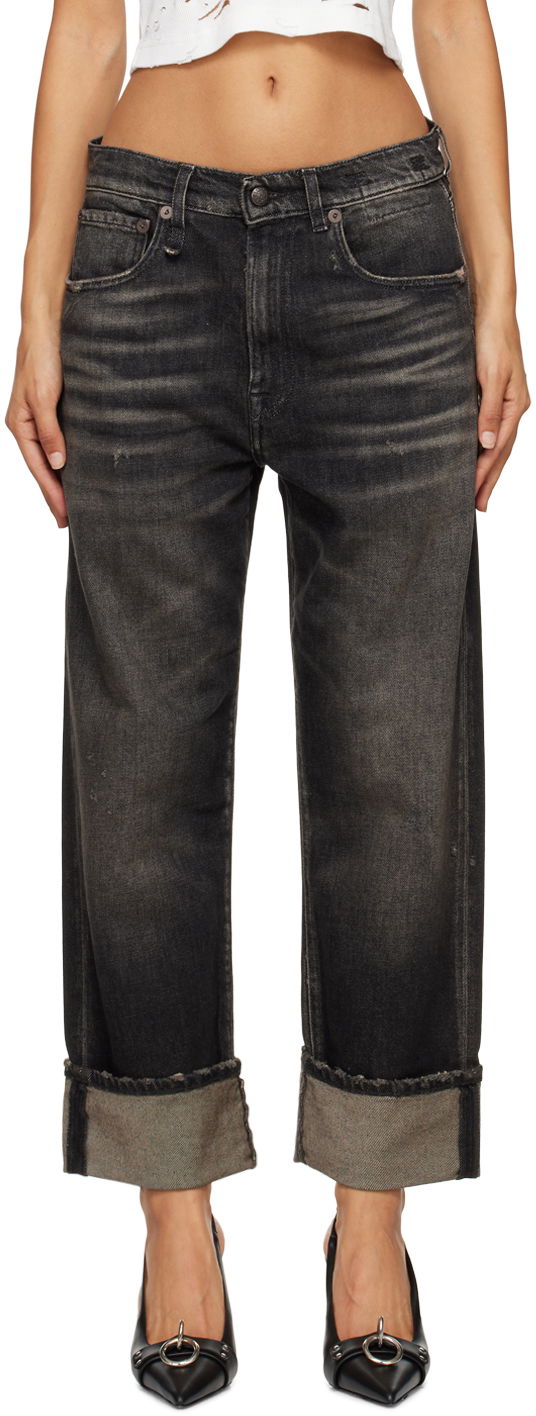 Джинси R13 R13 Cuffed X-Boyfriend Jeans чорний | R13WD111-D152C