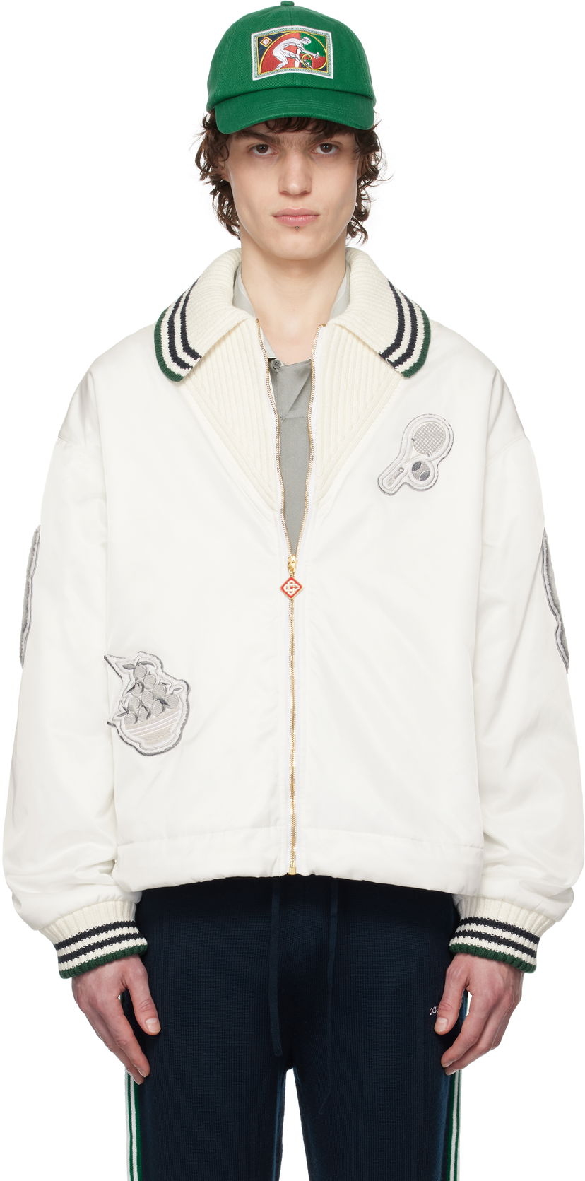 Куртка бомбер Casablanca Casablanca Coach Jacket білий | MPS25-OT-164-01
