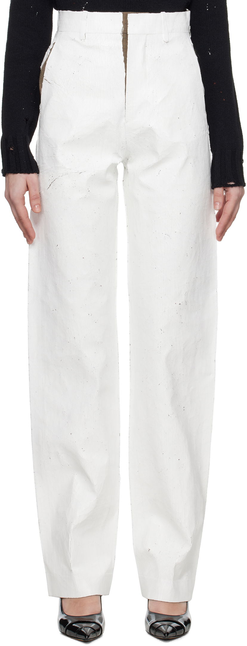 Штани Maison Margiela MM6 Maison Margiela Tailoring Trousers білий | S62KB0224 M35437