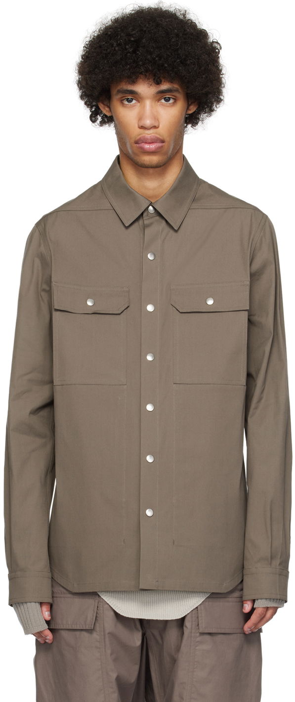Сорочка Rick Owens Press-Stud Shirt Сірий | RU01D3729 TE